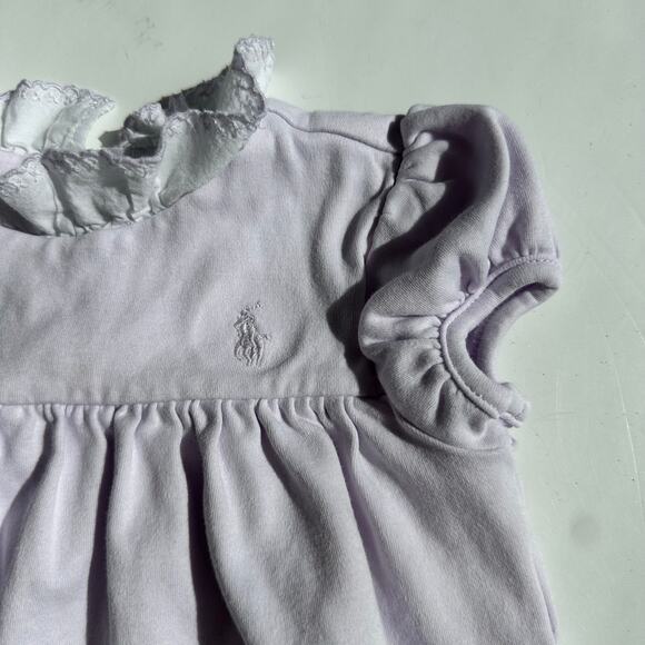 Purple Embroidered Ruffle Collar Short Romper - 24 Months - Picture 3 of 6